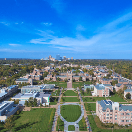 Aerial view of Washington University in St. Louis 